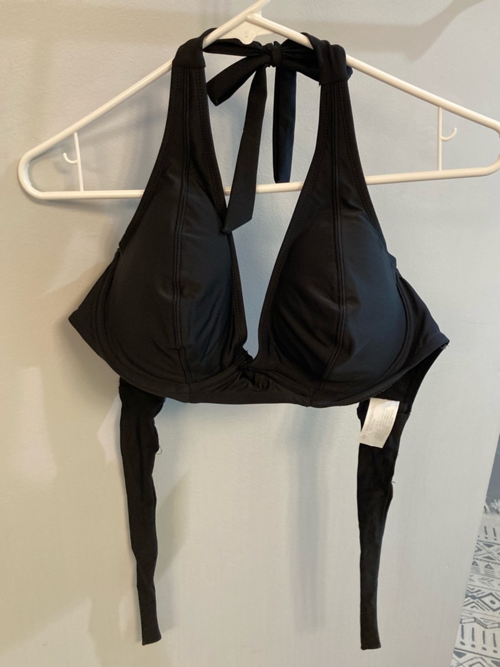 Shapermint Essentials Full Coverage Halter Bikini Top Black XL NWT - Picture 3 of 5